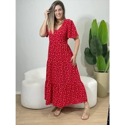 Vestido Feminino Vivi Manga Curta Tamanho Único 36 Ao 48 Linda Moça