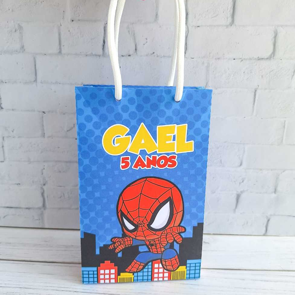 Sacolinha HOMEM-ARANHA Pegue e Monte - Lembrancinha - personalizados - aniversário - caixinhas