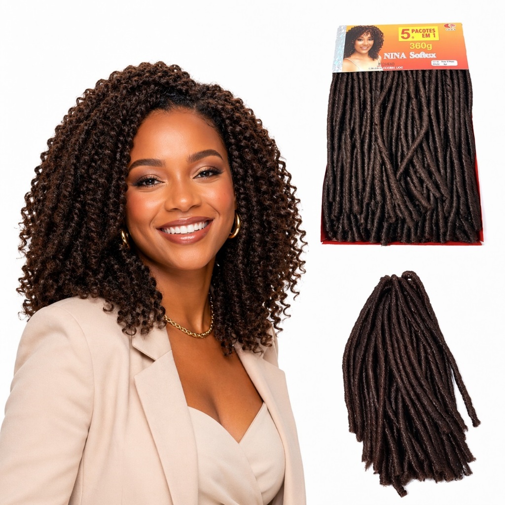 Cabelo Nina Soft Dread Bio Orgânico 360g Crochet Braid Beauty Express
