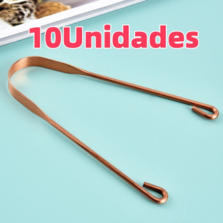 10 Unidade Limpador De Língua Raspador Oral De Aço Inox Higiene Bucal Raspador Para Cuida…