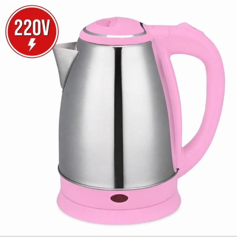 Chaleira Jarra Eletrica Rosa Inox 220V Fervura Rapida