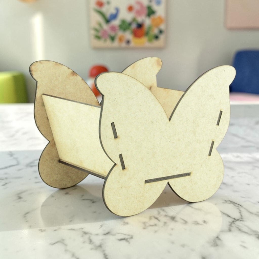 kit com 10 peças cachepo em mdf cru tema jardim encantado infantil centro de mesas borboleta