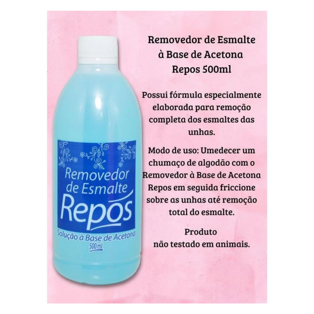 Repos Removedor de Esmalte à BASE DE ACETONA 500ml — imagem 2 de 2