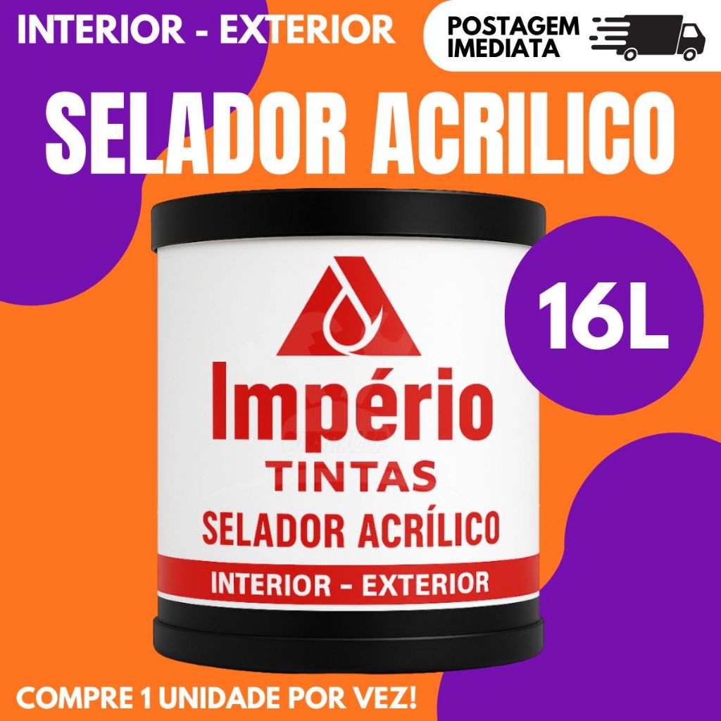 Seladora Acrílica Impermeável interno 16L 3,6l Acabamento Mate Branco Parede Secagem Rápida