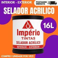 Seladora Acrílica Impermeável interno 16L 3,6l Acabamento Mate Branco Parede Secagem Rápida