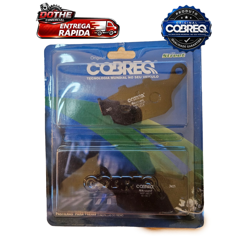 PASTILHA FREIO TRASEIRO COBREQ ( N-1617 ) HONDA X-ADV / CB300 / CBR250 R ( SEM ABS ) | Entrega imediata | Produto Origin