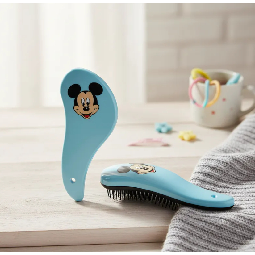 Escova de Cabelo Infantil Mickey Desembaraçadora Cerdas Macias Escova Para Menino