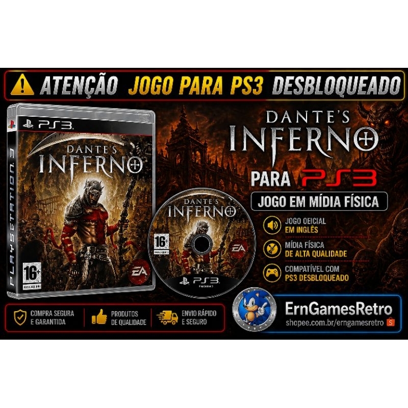 Dantes .... para PS3 Hen e CFW ( LEIA A DESCRIÇÃO ANTES DE COMPRAR )