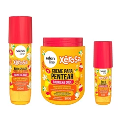 Kit Creme para Pentear + Óleo de Tratamento + Body Splash Xêrosa Baunilha Doce