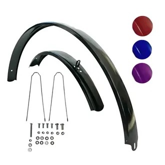 Par de Paralama Bicicleta Aro 26 COMPLETO com Haste Parafuso Bike Monark Poti Samy Resistente