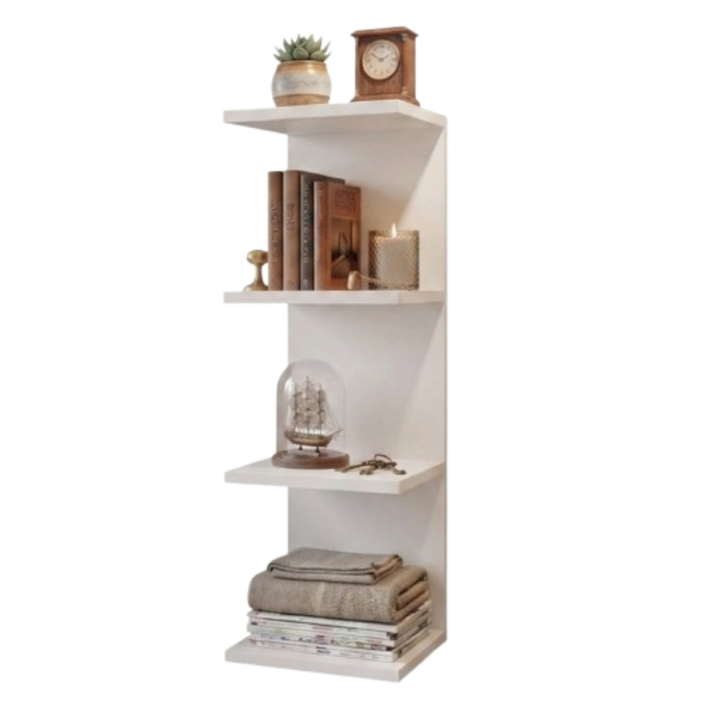 Prateleira Torre de 85cm de MDF Branco Estante Multiuso Para Organização e Decoração