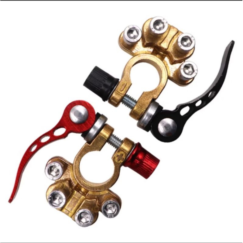 kit com 2 conectores 12v  24v positivo negativo automotivo bateria terminal cabo bracadeira de liberacao  15700