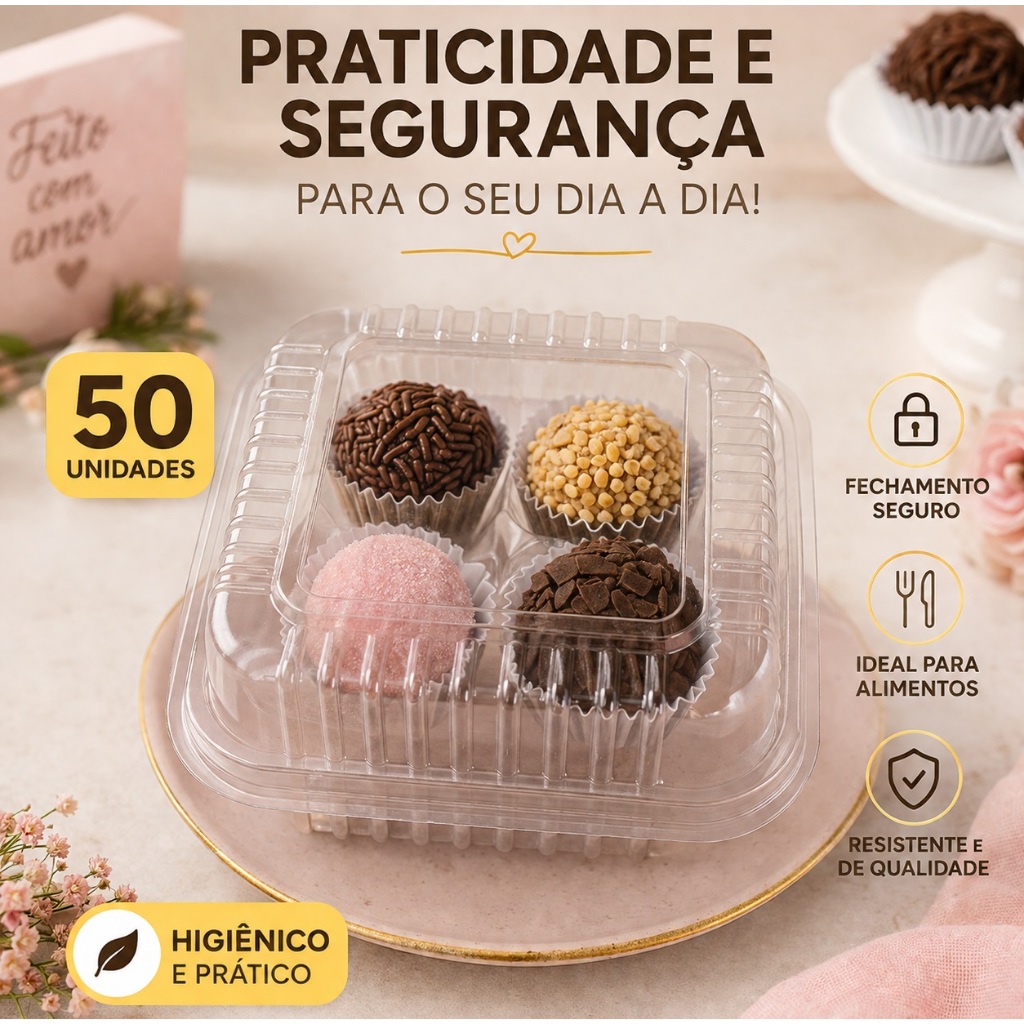 25~50 Unidades  Embalagem Para bolo  Doce Brigadeiro Quadrada