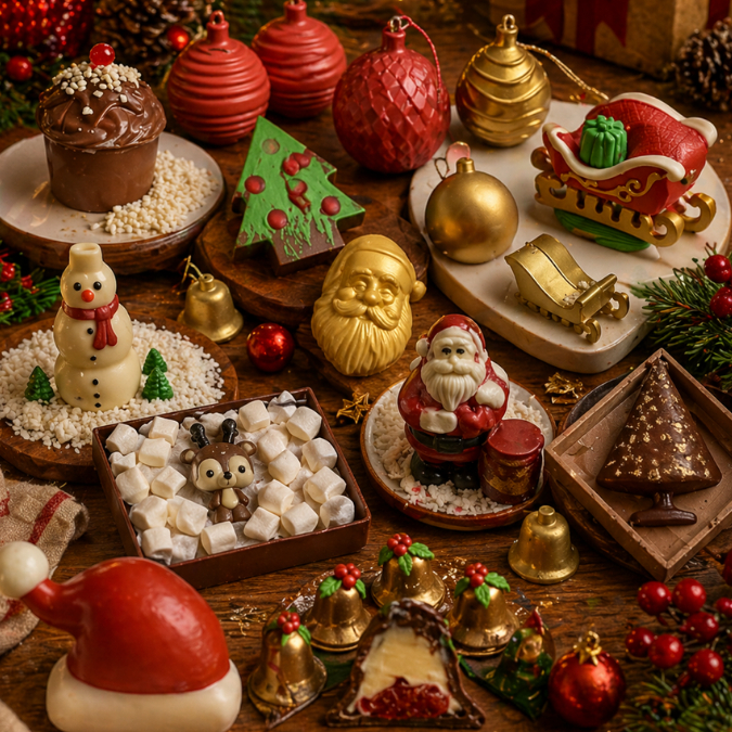 Formas BWB Silicone 3 Partes Para Chocolate Natal Natalino Completa E Simples A Escolha