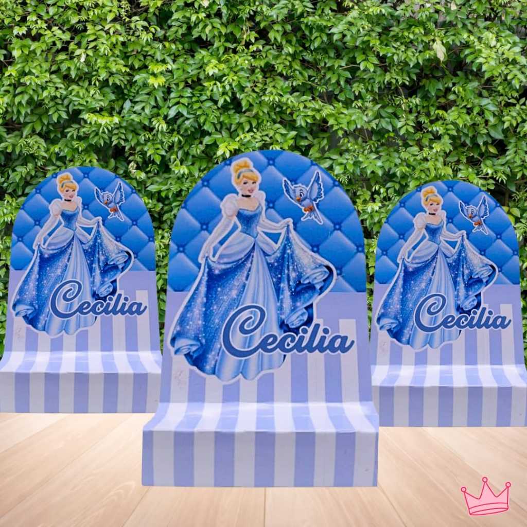 Porta Bis duplo Personalizado Cinderela - Princesa azul-Lembrancinha de festa infantil-PEGUE E MONTE