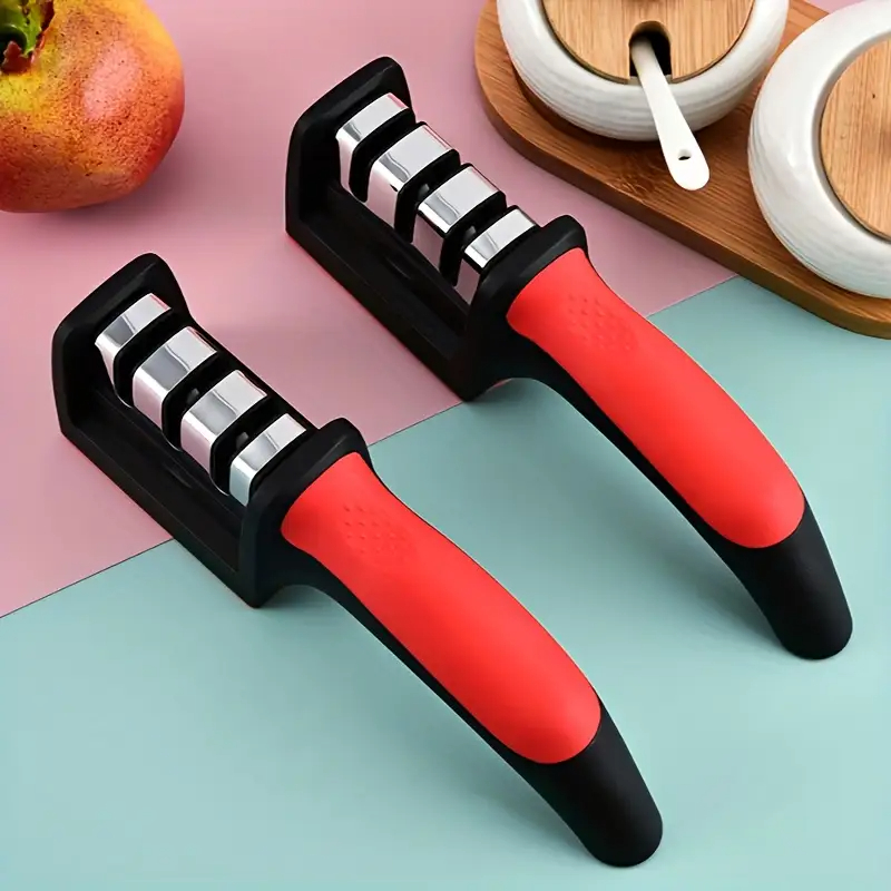 1/3/5 Afiador De Faca 3 Estágios Amolador Profissional Com Afiação Rápida Em Aço Inoxidável