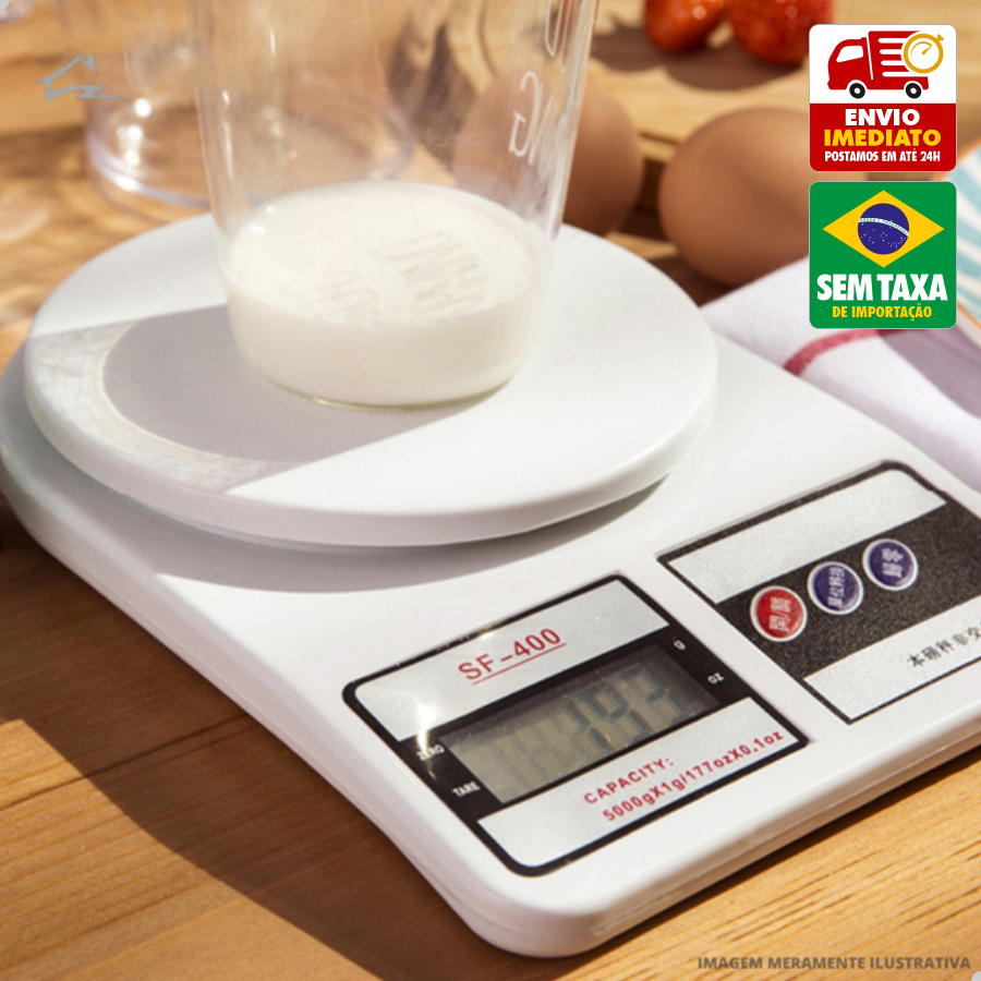 Balança Cozinha Digital 1g a 10kg Alta Precisão Tara Compacta Culinária