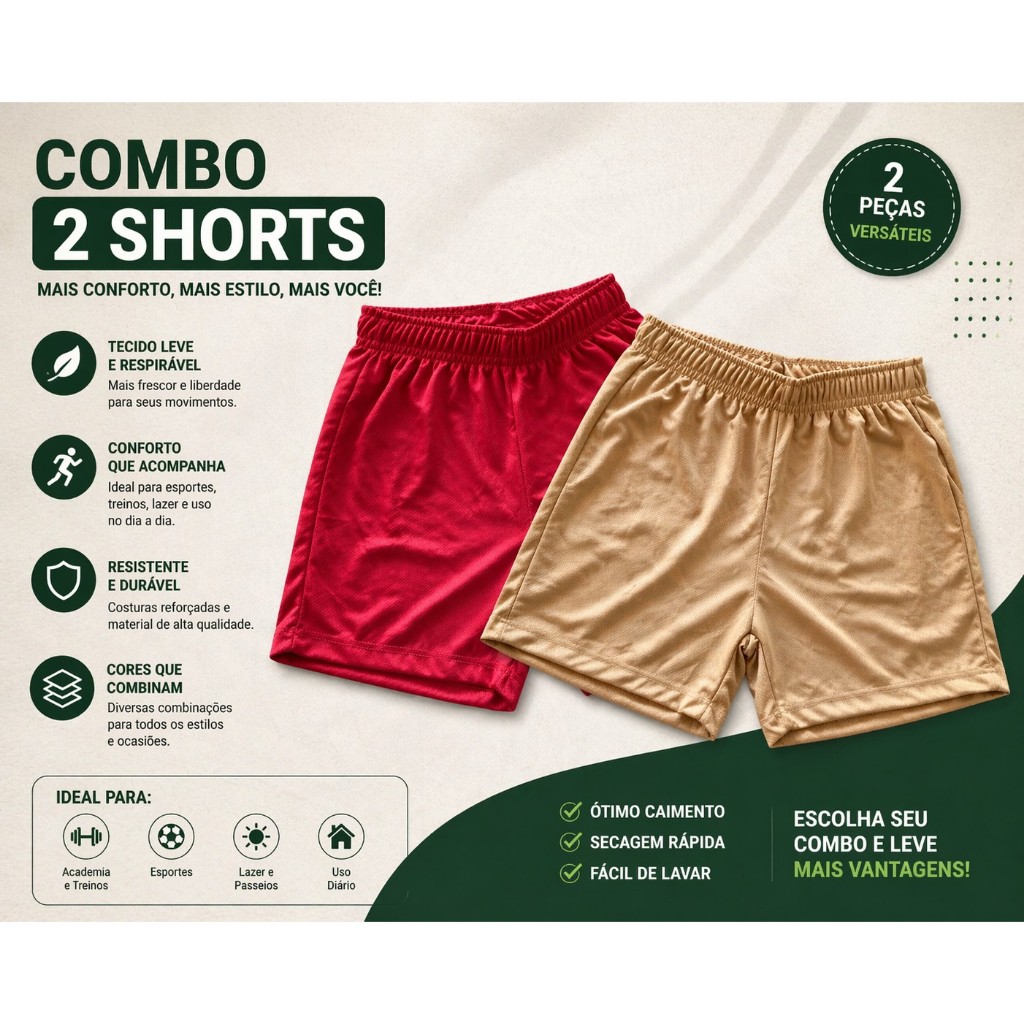 kit com 2 shorts infantil juvenil masculino dryfit barato futebol campo quadra esportivo leve confortável com elástico