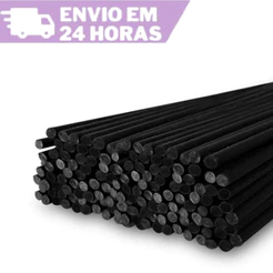 50+ Varetas de Fibra de Algodão Pretas para Difusor de Aroma 20cm x 3mm | Alta Absorção
