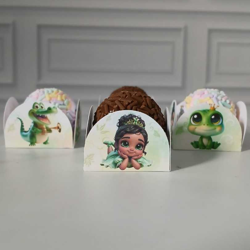 Forminha de Doce Personalizada Princesa Tiana Baby - A Princesa e o Sapo  - Lembrancinha - Festa