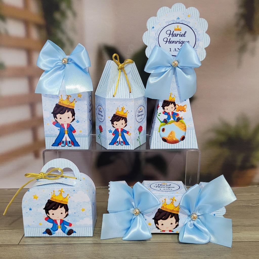 Kit Festa Personalizado Pequeno Príncipe Azul Claro - DESMONTADO - Lembrancinhas de Aniversário Infantil