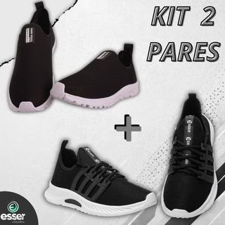 Kit 2 Tênis Feminino Esportivo e Casual Lançamento Caminha Academia Corrida Trabalho Dia a dia