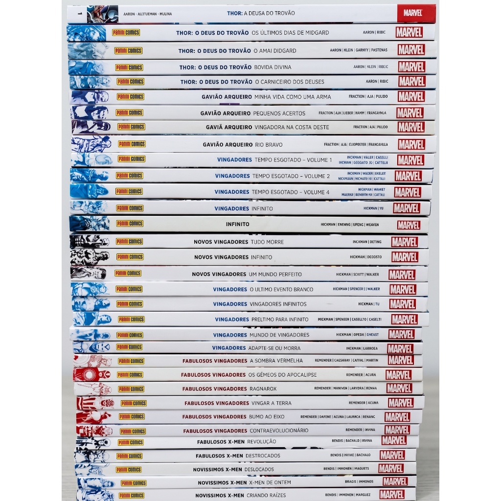 HQs em Capa Dura Nova Marvel (X-Men, Thor, Gavião Arqueiro, Vingadores e Novos Vingadores Hickman)