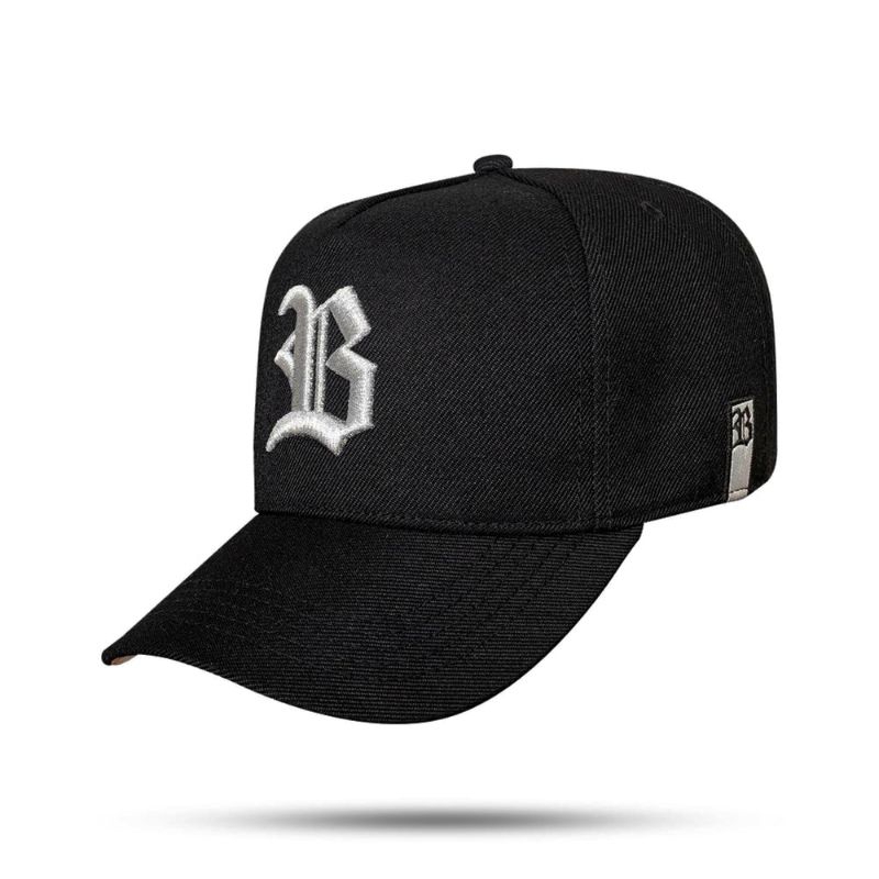 Boné Blck Snapback Font Silver Aba Curva Original