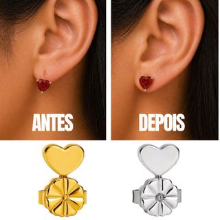 Tarraxa Mágica de Sustentação P/ Sutiã Orelha Rasgada Ouro18k Prata 925 Anti Alérgico Acessório