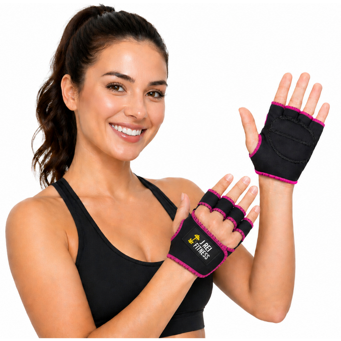 Luva Feminina Meio Dedo Para Levantamento de Peso Antiderrapante Neoprene Confortável Masculina Unissex