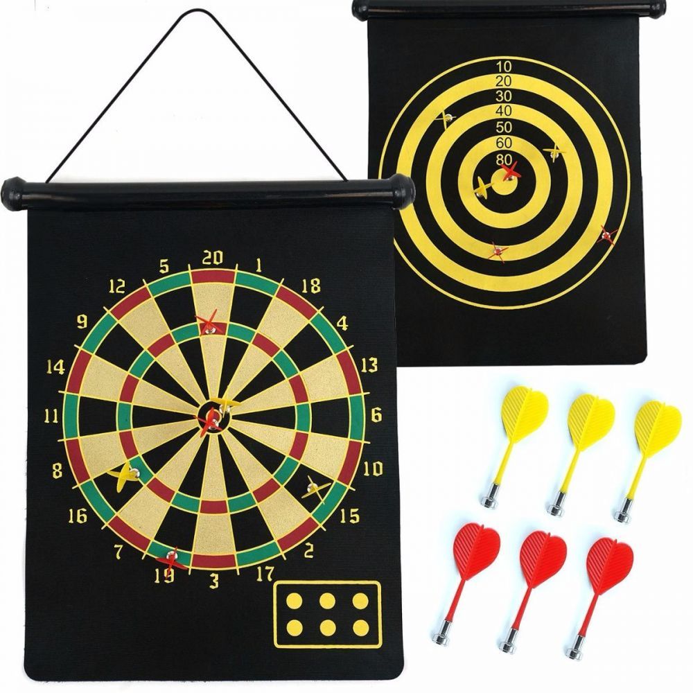 Jogo De Dardos Magnético 46x36cm Alvo Profissional 6 Dardos