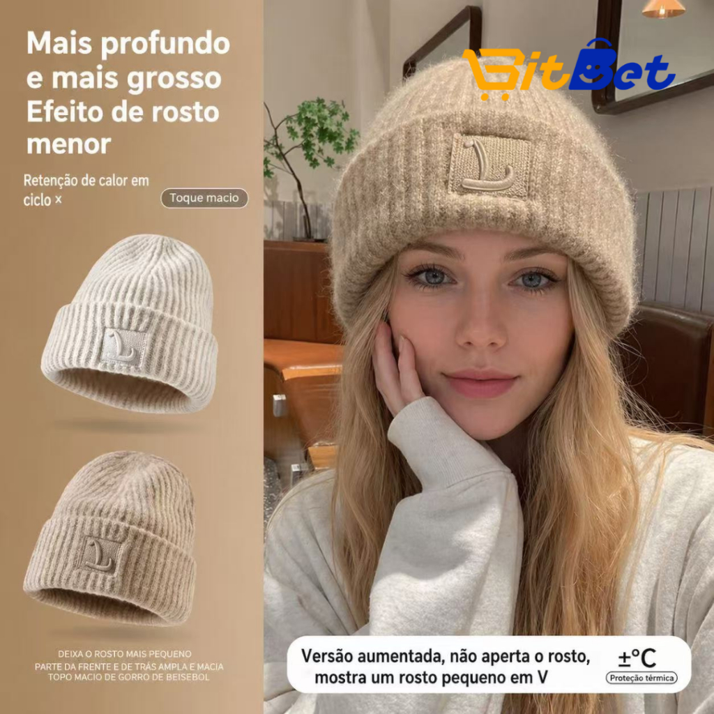 Touca De Lã Inverno Gorro Beanie Estilo Coreano Blogueira INVERNO-04