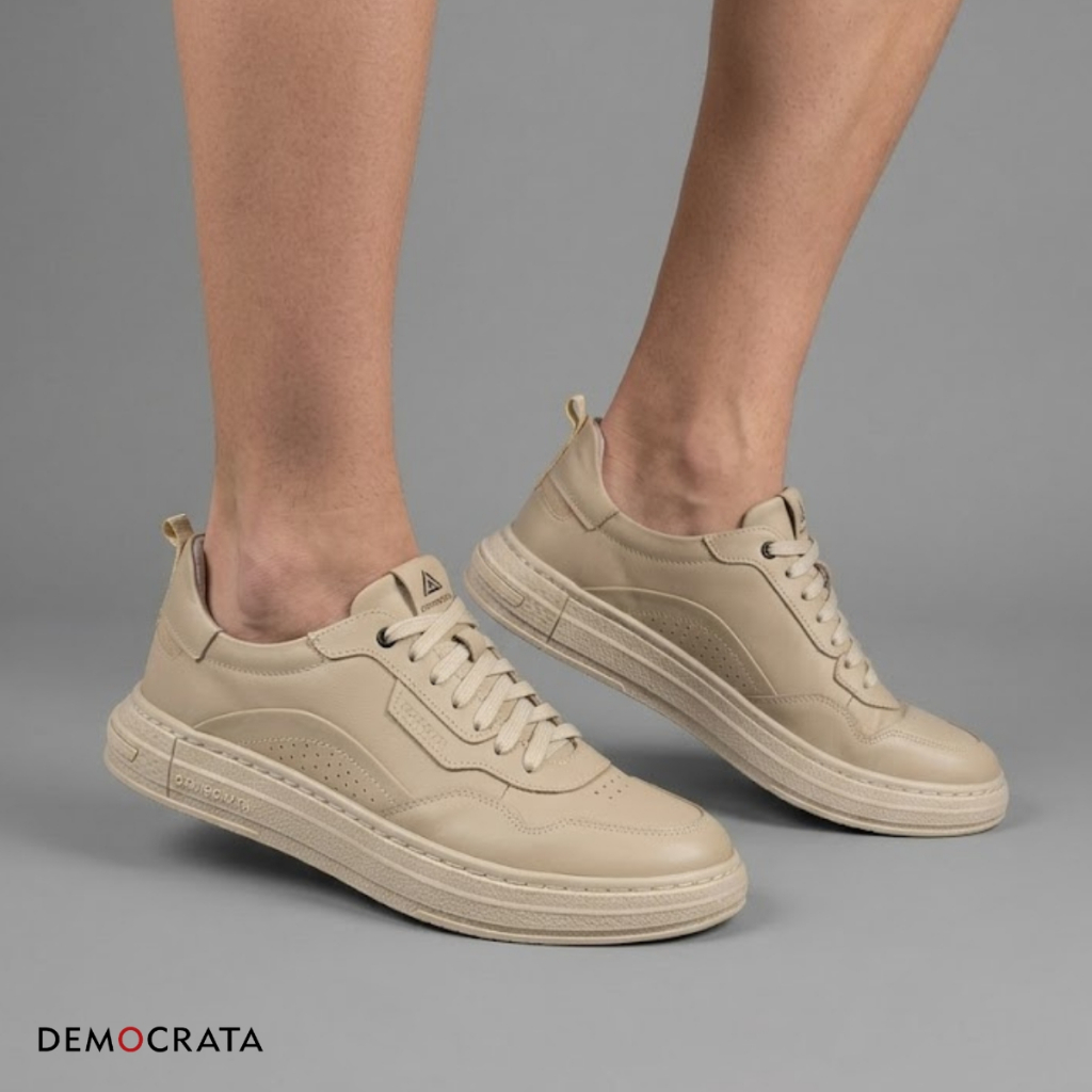 Sapatênis Masculino Democrata Jake Couro Legítimo Casual Social Confortável Leve Estiloso 240201