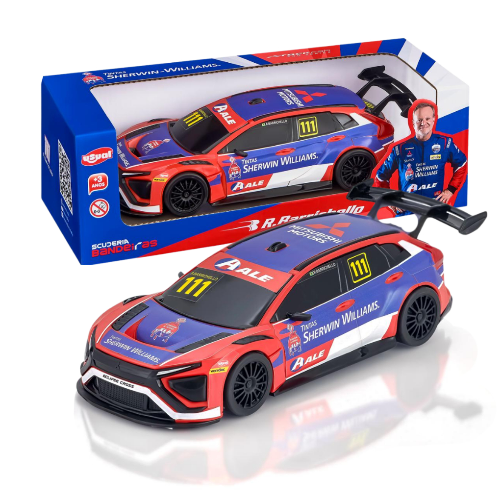 Miniatura Carro Stock Car 1:30 Mitsubishi Eclipse Cross Rubinho Barrichello Pneus Emborrachados
