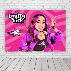 Painel de Festa Retangular em Lona Fosca - Emilly Vick R