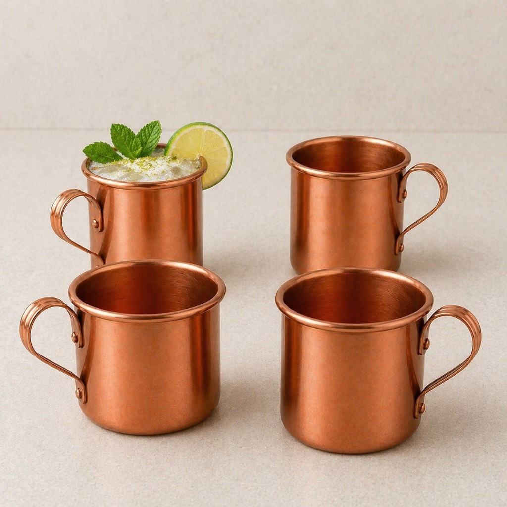 5 Caneca Moscow Mule Coquetel Festa Bebida Aluminio 350ml