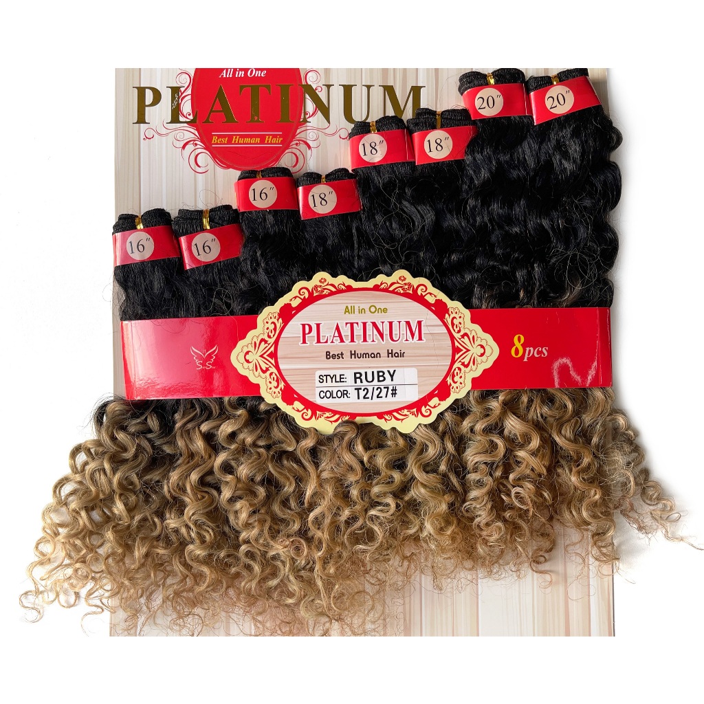 Cabelo 50% Humano 50% Orgânico Platinum Ruby - Super Star - 1pct - 220gr