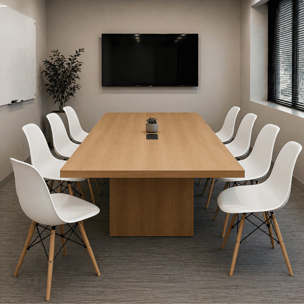 Kit 8 Cadeiras Eames Branco Preto Fendi Base Madeira Sala Jantar Escritório Melhor Custo Benefício
