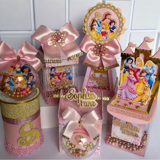 Kit Festa 10/15/30 Personalizados Luxo Princesas - Lembrancinha Aniversário Festa infantil Princesa Disney Princesa baby
