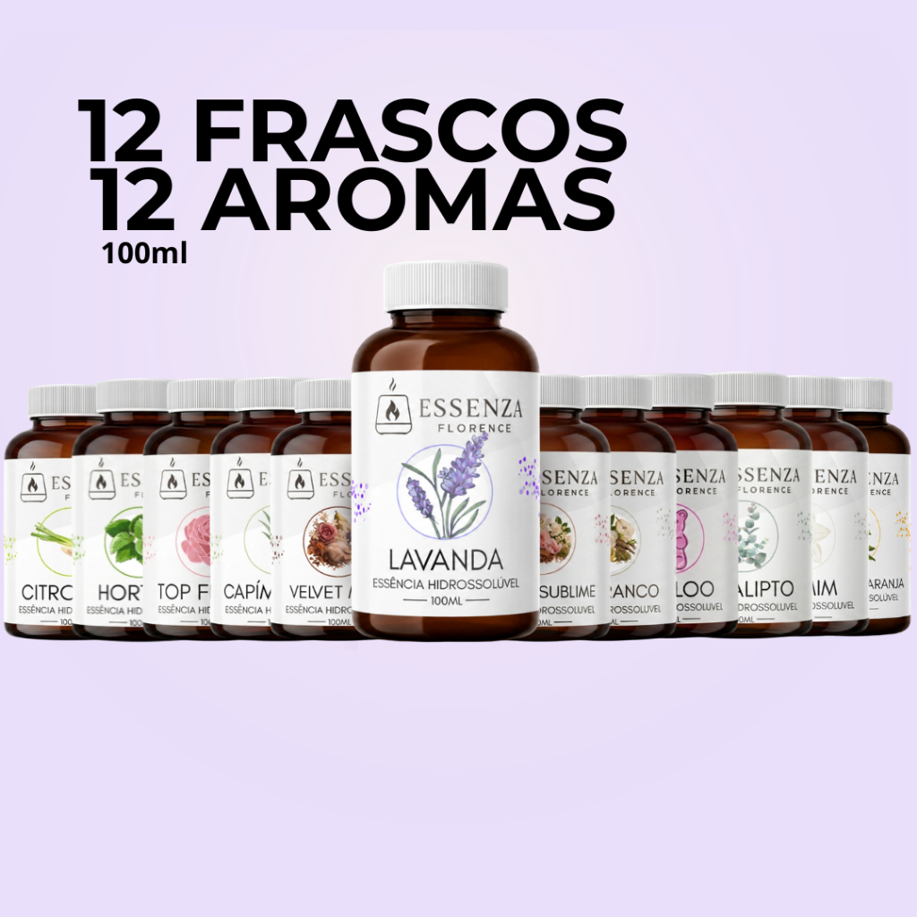 KIT COMPLETO DE ESSÊNCIAS – 12 FRASCOS 100ML