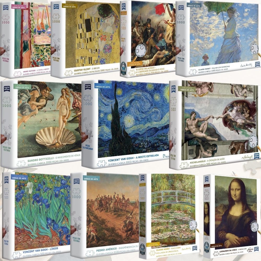 Quebra-Cabeça Toyster Obras de Arte 500/1000 Peças Puzzle Adulto Coleção Decoração e Presente