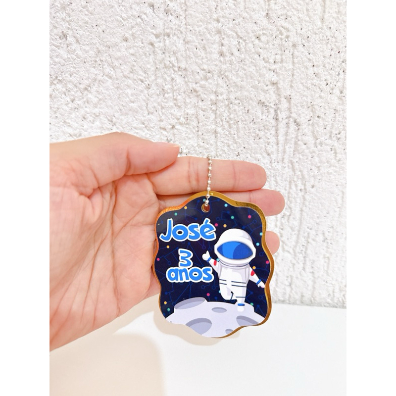 Tag Apliques Personalizados 3D para Lembrancinha | Astronauta | Etiqueta Festa Infantil | Qualquer Tema
