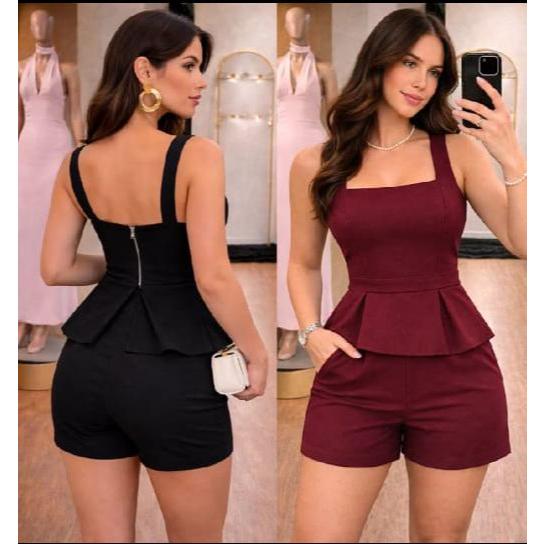 Blusa Feminina Peplum de alfaiataria com Alças Largas | Elegante e Moderna sofisticada 2026