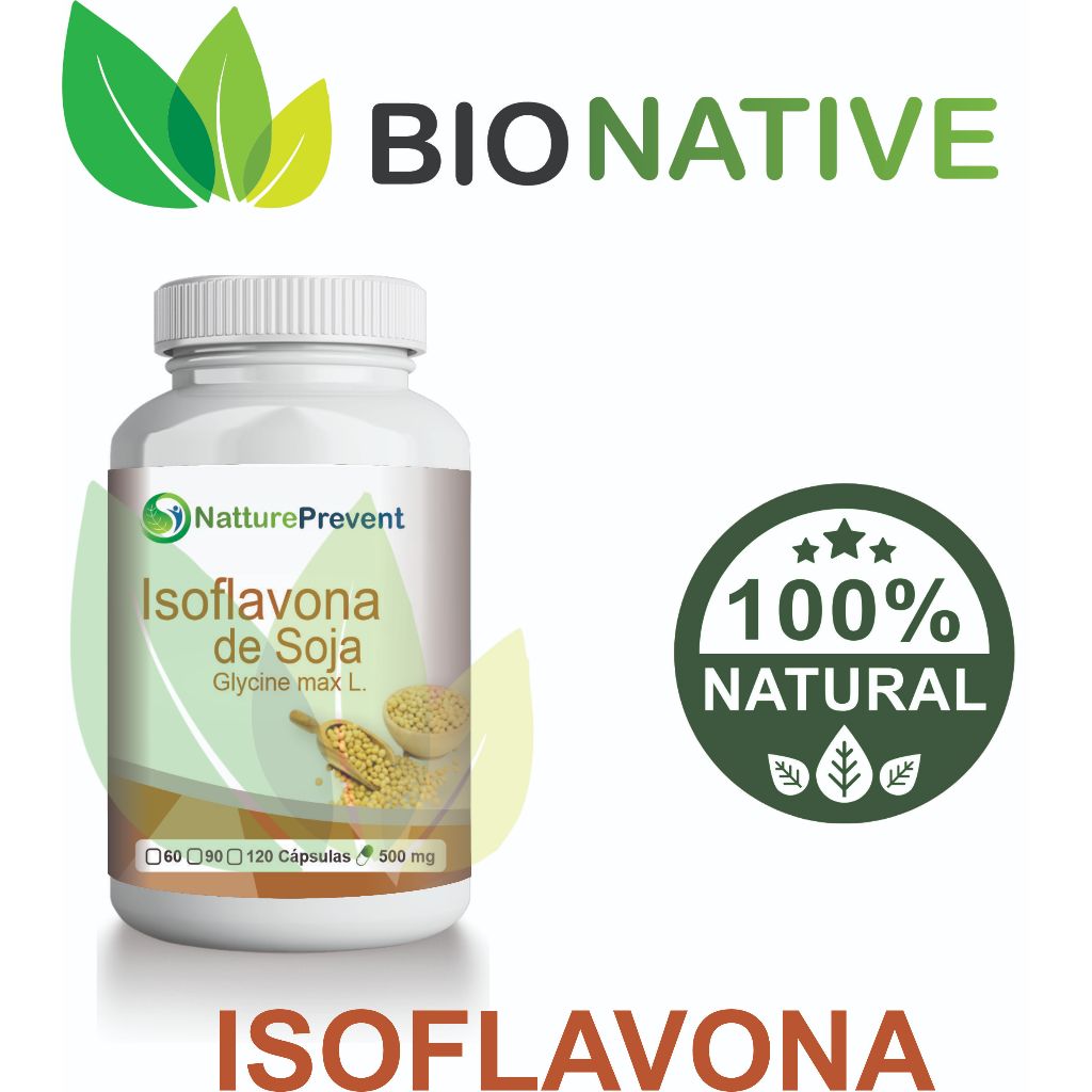 Isoflavona da SojaVit 500mg 60 / 90 / 120 Cápsulas - Menopausa - suplemento  - BIONATIVE