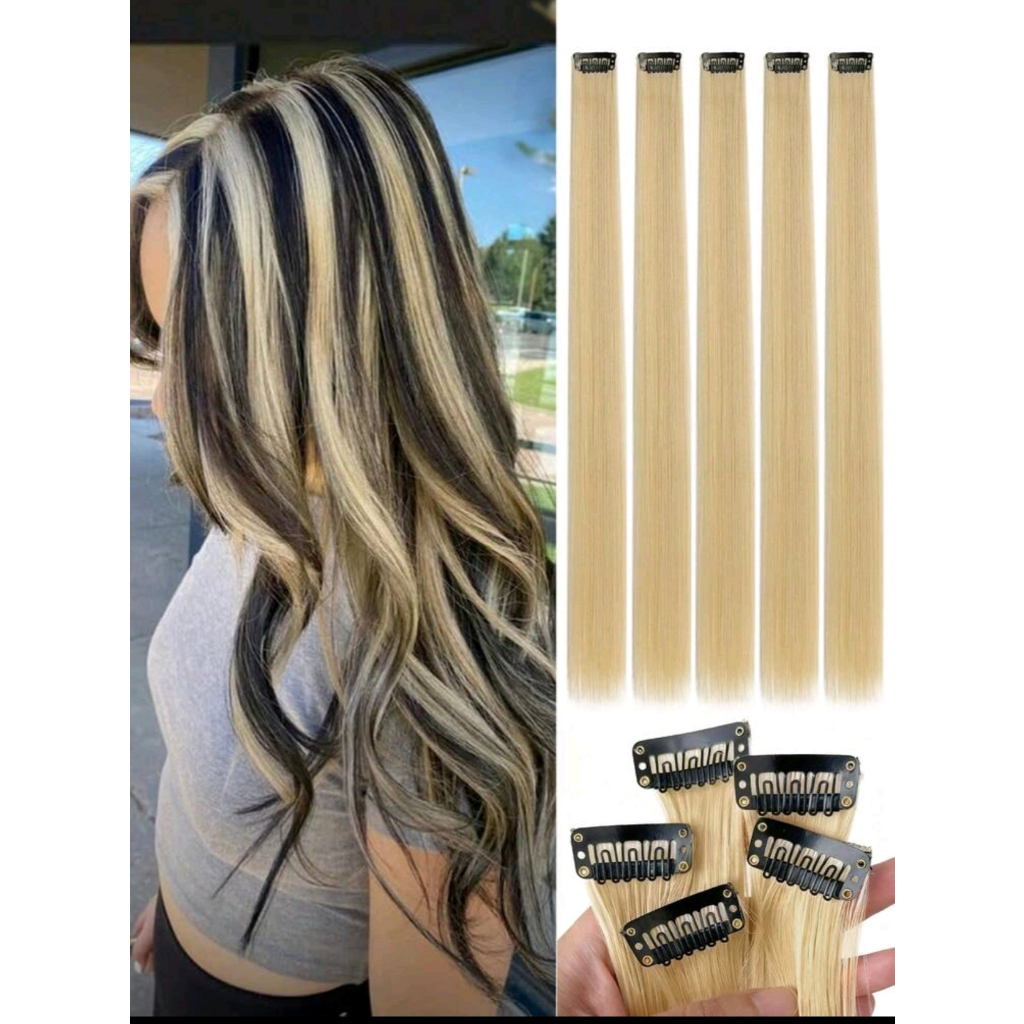 Mechas Loiro tic tac de fibra orgânica possui 70 cm de comprimento suporta chapinha e babyliss