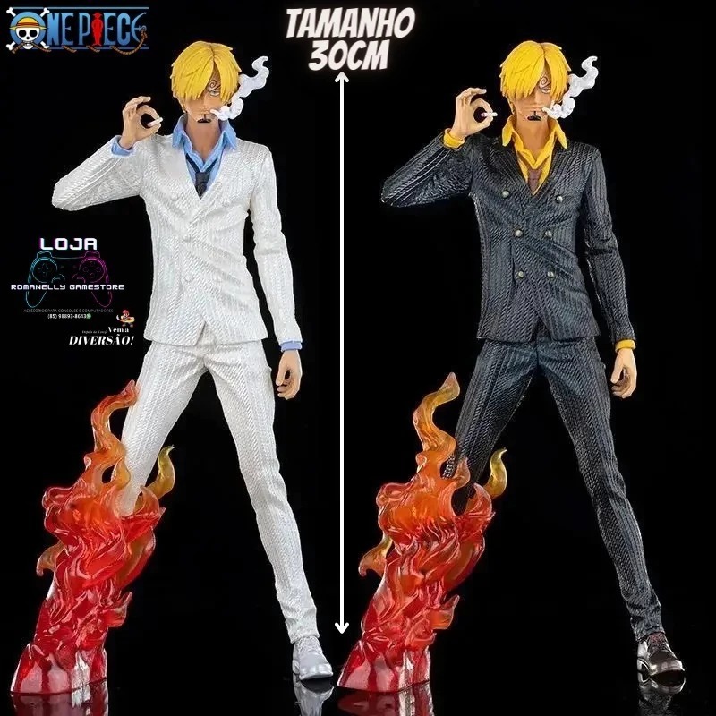 Sanji 30cm One Piece Action Figure Colecionavel Figura Geel Boneco Decoração Presente Adulto Enfeite Luffy Roronoa zoro