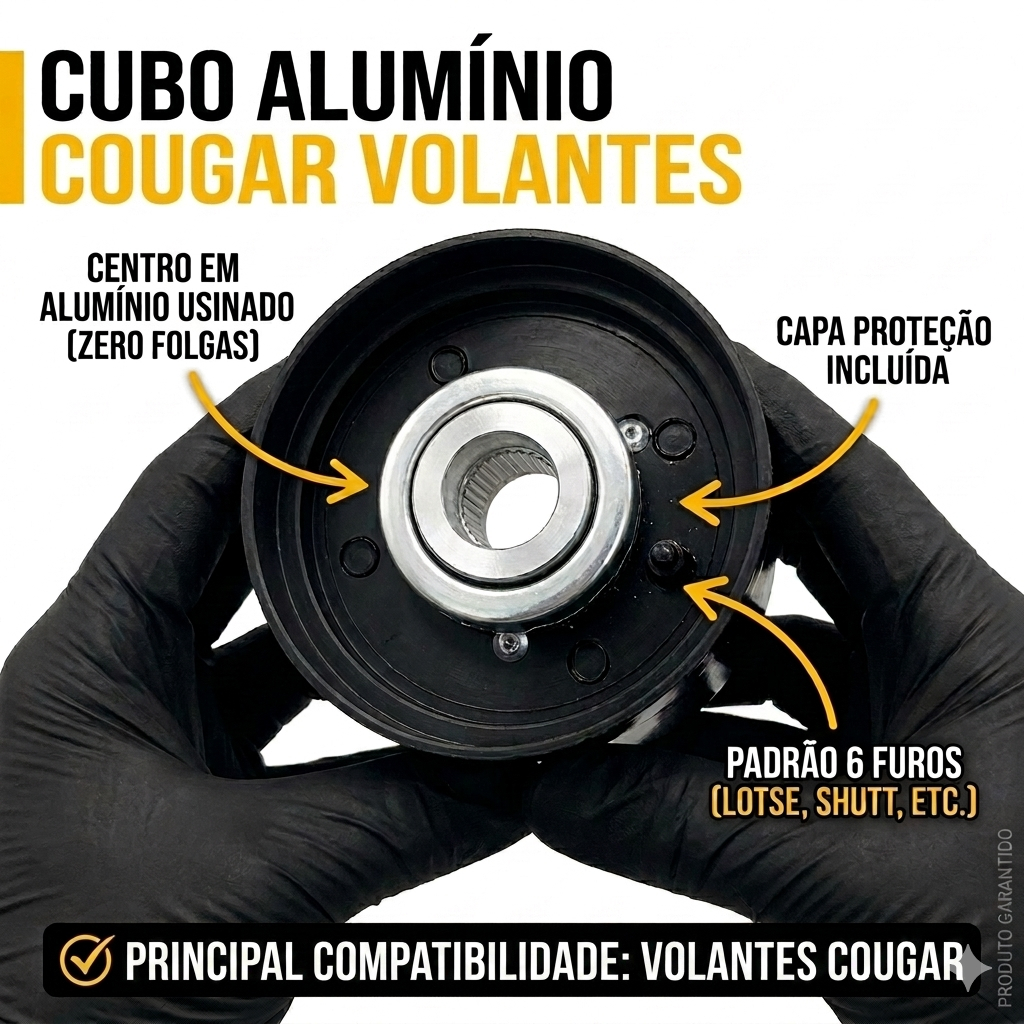 CUBO ALUMINIO PARA LINHA FIAT 147 TODOS Cubo Volante Esportivo  Alumínio Para Shutt Cougar 6 Furos