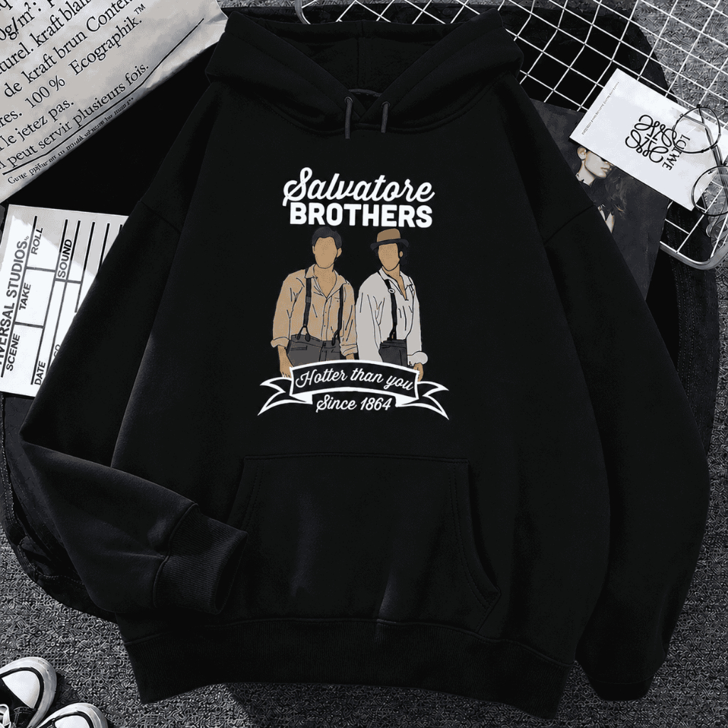 Blusa Moletom Canguru  Brothers Irmãos Salvatore Casaco Série The Vampire Diaries