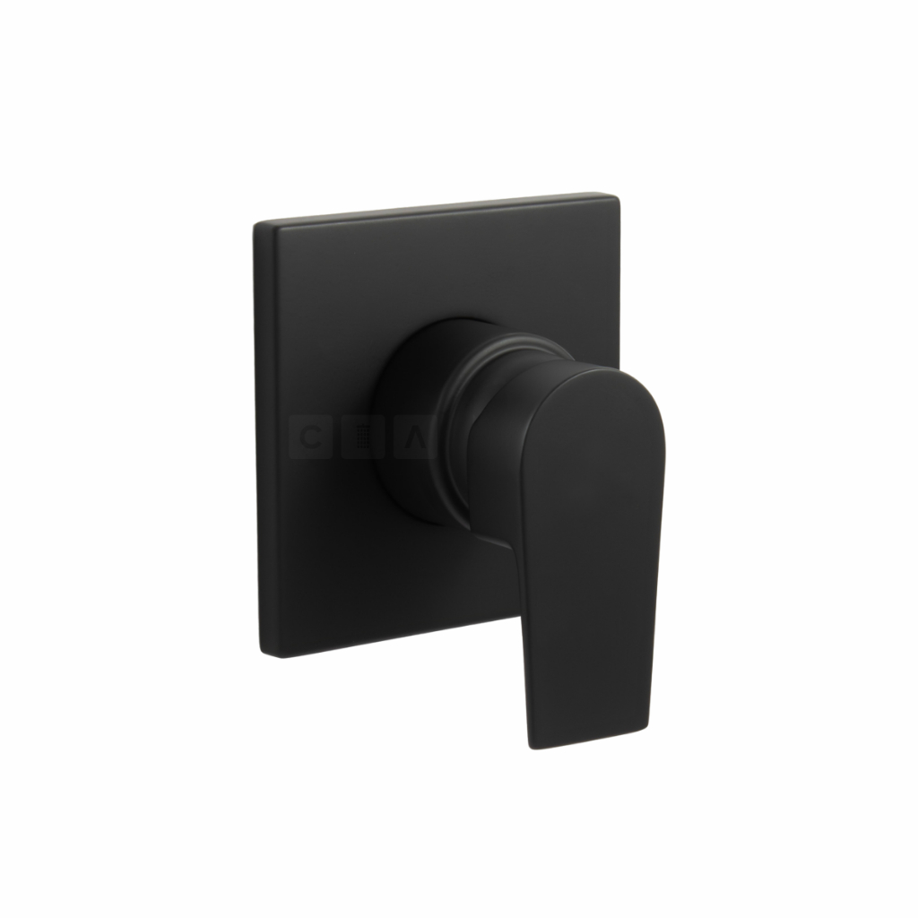 Acabamento Registro Chuveiro Monocomando Quadrado Preto Base Docol e Deca