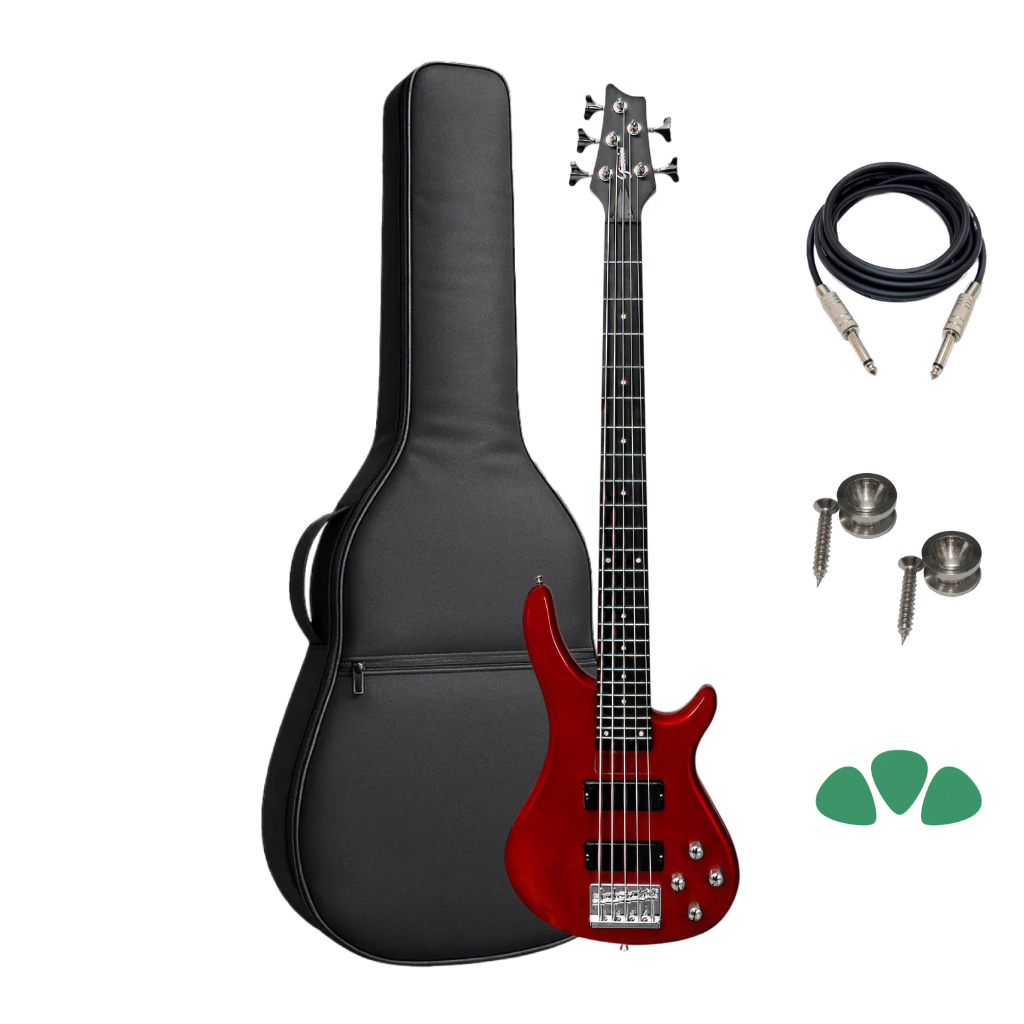 Contrabaixo 5c Gb205a Mr Metallic Red+ Kit Capa/paleta